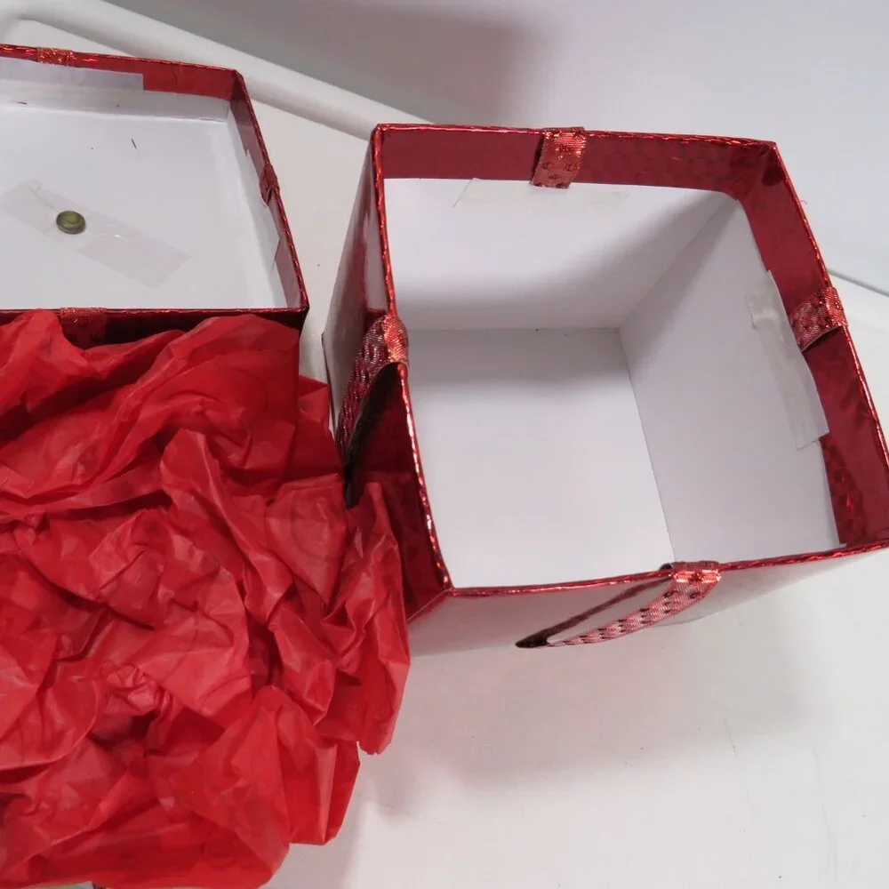 Red Holographic Gift Box, Bow, & Gift Tag (Fits most Ceramic Coffee mugs)